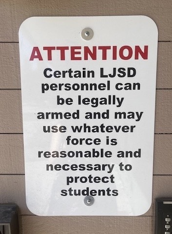 A sign at Lakeland Joint School District. Signs like these are outside all the district's schools.