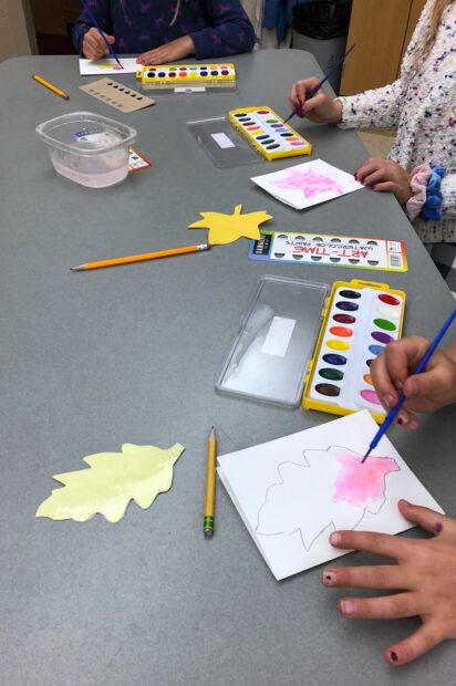 Garden Valley elementary students work on watercolor paintings.