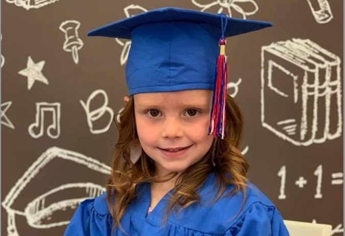Nayvie Bodkin, 4, graduates from preschool.